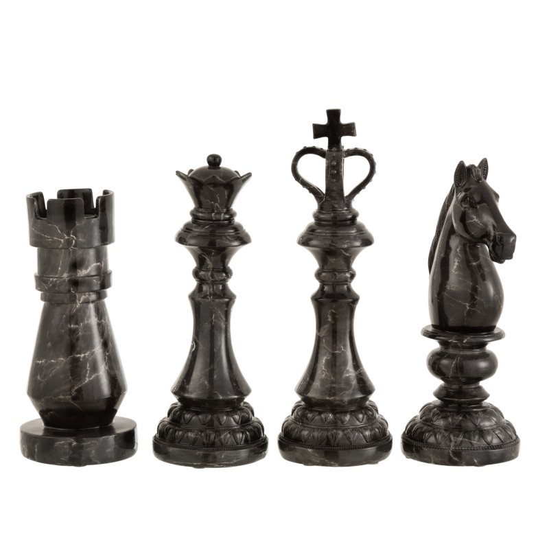 DECO CHESS FIGURE SET OF 4 MARBLE LOOK 40 - DECOR OBJECTS